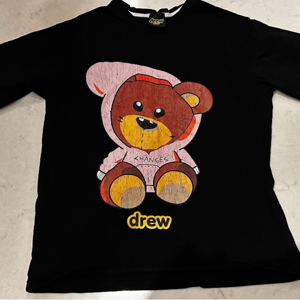 Drew Black T-shirt with Bear Graphic